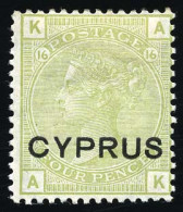 * SG#4 - 4p. Sage-green. VF. - Chypre (...-1960)