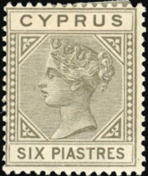 * SG#36+ 37 - 6pi. Olive-green + 12pi. Orange-Brown. SUP. - Chipre (...-1960)