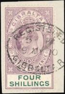 Obl. SG#63 - 4sh. Deep Purple And Green. On Piece. SUP. - Gibilterra