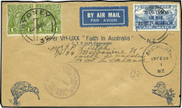 Obl. SG#553 - 7d. Light Blue + AUSTRALIA SG#76 Used On Letter From AUCKLAND To SYDNEY On 17 FEB 34. VF. - Autres & Non Classés