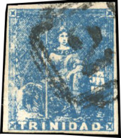 Obl. SG#16 - 1sh. Deep Dull Blue. Third Issue. Used. VF. - Trinidad & Tobago (...-1961)