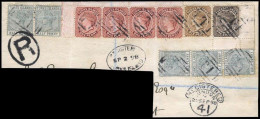 Obl. SG#53x5 + 58x4 - + 59 + 60. Used On Part Of Letter. VF. - Turks E Caicos