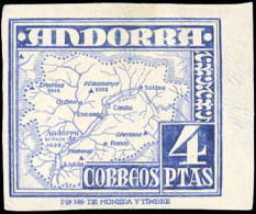 ** 67 - 4p. Carte D'Andorre. ND. 4 Exemplaires Connus. Petit BdeF. Sans N° De Contrôle. SUP. - Autres & Non Classés