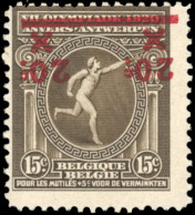 (*) COB#186CU - 20c. S/15c. + 5c. Sépia. Jeux Olympique De 1920. Surcharge Renversée. Gomme De Complaisance. Rare. Certi - Other & Unclassified