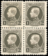 ** COB#214B - 1F. Noir Type Petit Montenez. Bloc De 4 (2 Timbres *). Dentelé 11 X 11 1/2. TB. - Autres & Non Classés