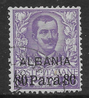 Italia Italy 1907 Estero Albania Floreale 80pa Su C50 "ALBANIA" Sa N.9 US - Albania