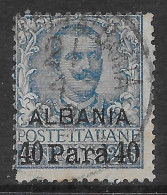 Italia Italy 1903 Estero Albania Floreale 40pa Su C25 "ALBANIA" Sa N.3 US - Albanie