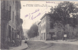 FONTAINES S. SAONE : LA RUE DE NEUVILLE ET CAFE " CHATANAY " ANIMEE.1904.T.B.ETAT. PETIT PRIX COMPAREZ!!! - Other & Unclassified