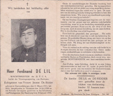 Oorlog 40 45 De Lil   Ferdinand ° Geeraardsbergen 13.03.1913  Aangehouden Varsenare  16.07.1944 + Kamp Neuengamme 1945 - Religion & Esotericism