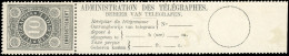 ** COB#RT1a - Timbres Télégraphe. 10c. Noir Avec Souche Complète. Pli Sur La Souche. TB. - Other & Unclassified