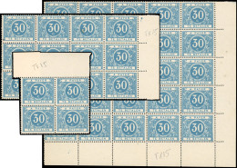 * COB#TX15 - Timbres-Taxe. 30c. Outremer. Type Modifié De 1895. 41 Exemplaires : Bloc De 25 Avec CdeF + Bloc De 12 Avec  - Otros & Sin Clasificación