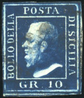 Obl. 22 / 22a - 10g. Bleu. 9 Pièces (*) Ou Obl. B à TB. - Sicily