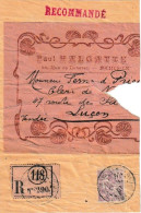 FRANCE - 115 30C VIOLET MOUCHON SUR FRAGMENT D'EMBALLAGE LETTRE RECOMMANDEE TARIF 25C REC + 5C ECHELON POIDS - 300 G - Covers & Documents