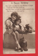 TEDDY BEAR WITH BOW   OURS EN PELUCHE   CHILDREN RAPHAEL TUCK CARBONETTE SERIES Pu  1918 - Jeux Et Jouets