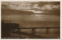 PC41892 Sunset. Margate Harbour. RP. 1926 - World