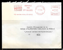 J238 - LETTRE DE METZ DU 09/10/68 - TOTAL - CAF - NA 11443 - Freistempel