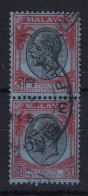 Straits Settlements: 1936/37   KGV    SG272    $1       Used Pair - Straits Settlements