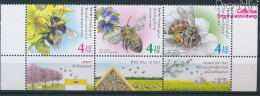 Israel 2719-2721 Dreierstreifen (kompl.Ausg.) Mit Tab Postfrisch 2020 Bienen (10348714 - Neufs (avec Tabs)