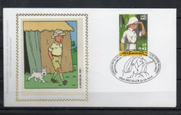 Année 2001 : FDC - 3048 Soie - Hergé : Tintin Kuifje - Obli. Mechelen - 2001-2010