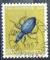 Schweiz Suisse Pro Juventute 1956: Laufkäfer (Carabus) Zu WI 166 Mi 635 Yv 584 Mit Voll-⊙ BERN 18.I.1957 (Zu CHF 7.00) - Gebraucht