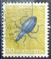 Schweiz Suisse Pro Juventute 1956: Laufkäfer (Carabus) Zu WI166 Mi 635 Yv 584 166 Mit K-Stempel ZÜRICHSEE (Zu CHF 7.00) - Gebraucht