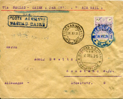 1925 Persia Teheran Via Baghdad Cairo Airmail To Konstanz - Azerbaiyán