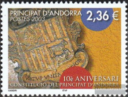 Andorra - French Post 598 (complete Issue) Unmounted Mint / Never Hinged 2003 Constitution - Unused Stamps