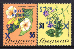 Guyana 1981 Royal Wedding - Blue Surcharge - Set HM (SG 769-770) - Guyana (1966-...)