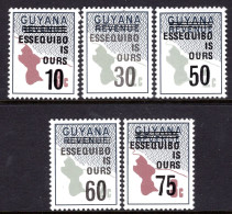 Guyana 1981 Map Of Guyana Surcharges Set HM (SG 771-775) - Guyana (1966-...)