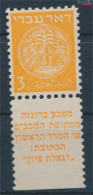 Israel 1D Mit Tab Gezähnt 10 : 11 Mit Falz 1948 Alte Münzen (10369188 - Nuevos (con Tab)