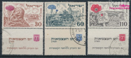 Israel 69-71 Mit Halbtab (kompl.Ausg.) Gestempelt 1952 Unabhängigkeit: Blumen (10348749 - Used Stamps (with Tabs)