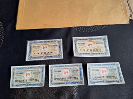 Billet Lot De 5 Billets Chambre De Commerce De Troyes 3  De  50 Cts Et 2  De 1 Franc Don 2 Qui Se Suive - Autres - Europe