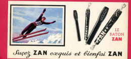 BUVARDS (Réf : BUV 031) SUCEZ ZAN Exquis Et Bienfai Zan LE BATON ZAN (Sport D'hiver) - Sucreries & Gâteaux