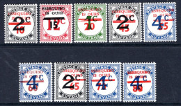 Guyana 1981 Postage Due Surcharges - Type II - Set HM (SG 782B-790B) - Guyane (1966-...)