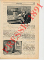 Gravure 1891 Expérience Physique Force Du Souffle Spiromètre Sac En Papier Didot Bottin + Bougeoir + Amiante 266CH10 - Non Classés