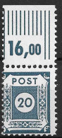 Allemagne/Saxe Occidentale Michel N° 48D I Dentelé 10 Neuf ** MNH. Signé Findensein. TB - Postfris