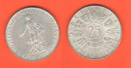 Austria Shilling 25 Schilling 1956 Österreich W. A. Mozart Silver Coin - Autriche