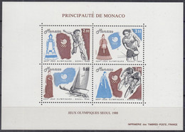 MONACO, Block 40, Postfrisch **, Olympische Sommerspiele, Seoul 1988 - Blocks & Kleinbögen