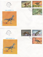 ANIMALS, PREHISTORICS, DINOSAURS, COVER FDC, 2X, 1994, ROMANIA - FDC