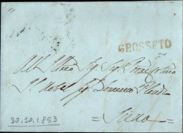 627 - LETTERA DA GROSSETO A SIENA 1853 - 1. ...-1850 Vorphilatelie