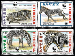 2001 Etiopia Zebras Set MNH** Tr153 - Protezione Dell'Ambiente & Clima