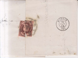 1862 Edifil 58 4c. Isabel II Carta Matasellos Rueda De Carreta 14 Valladolid Membrete Recio Y Garcia - Storia Postale