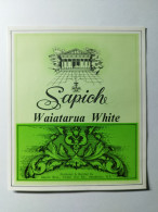 Etiquette SAPICH WAIATARUA WHITE HENDERSON NEW ZEALAND NOUVELLE ZELANDE AFRIQUE DU SUD - Otros & Sin Clasificación