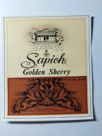 Etiquette SAPICH GOLDEN SHERRY HENDERSON NEW ZEALAND NOUVELLE ZELANDE AFRIQUE DU SUD - Otros & Sin Clasificación