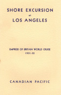 Shore Excursions In Los Angeles Empress Of Britain 1931 World Cruise Ship Book - Altri & Non Classificati