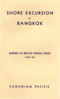 Shore Excursions At Bangkok China Empress Of Britain 1931 World Cruise Ship Book - Sonstige & Ohne Zuordnung