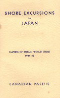 Shore Excursions In Japan Empress Of Britain 1931 World Cruise Ship Book - Autres & Non Classés