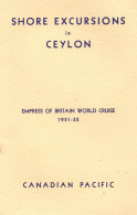 Shore Excursions In Ceylon India Empress Of Britain 1931 Cruise Ship Book - Otros & Sin Clasificación