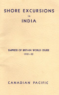 Shore Excursions In India Empress Of Britain 1931 World Cruise Ship Book - Altri & Non Classificati