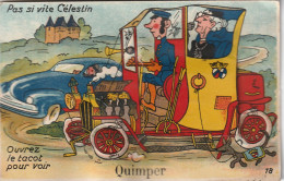 83 - 29- CARTE A SYSTEME QUIMPER COMPLETE AVEC TOUTES SES VUES . " PA SI VITE CELESTIN "  . SCAN - Quimper